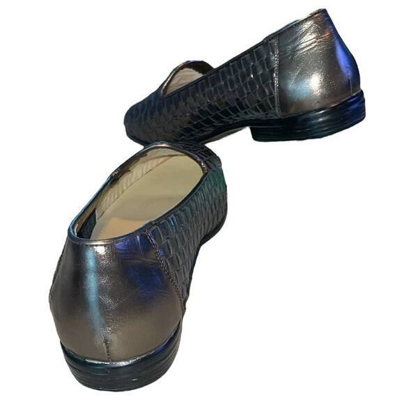 G.Wiz Silver Grey Metallic Woven Pattern Loafers size 6M - Picture 2 of 9